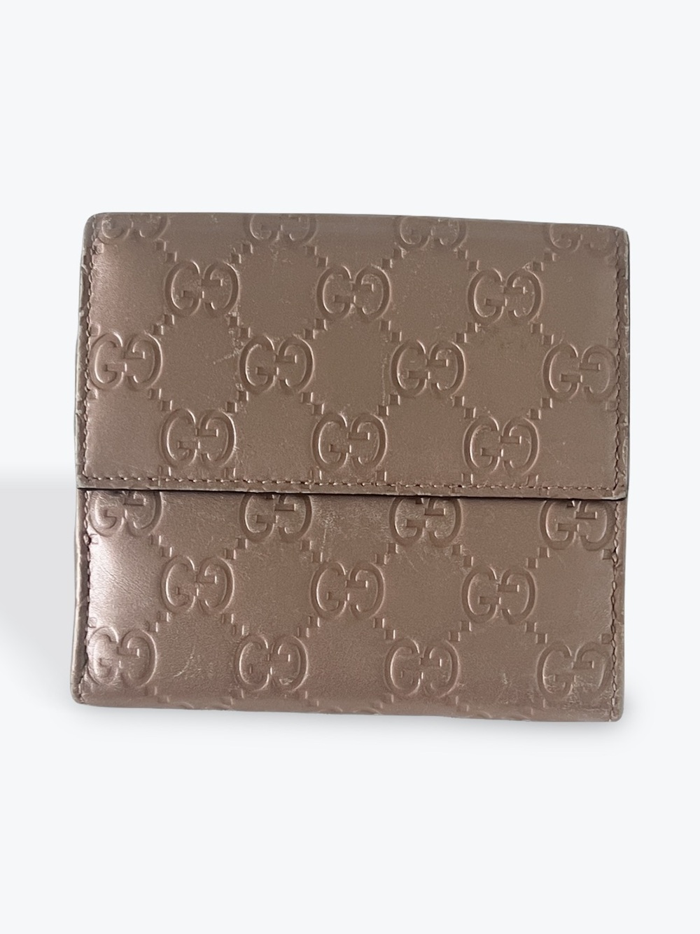 Gucci Brown Embossed GG Leather Wallet with Gold Heart - Picture 2 of 7